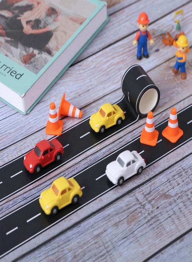 WJIAAA Black Roadway Track Tape, Black Residue Free Road Car Track Road Tape for Mini Car for Birthday Party Racing Party Decoration 2 Pack 32.8 - Image 2